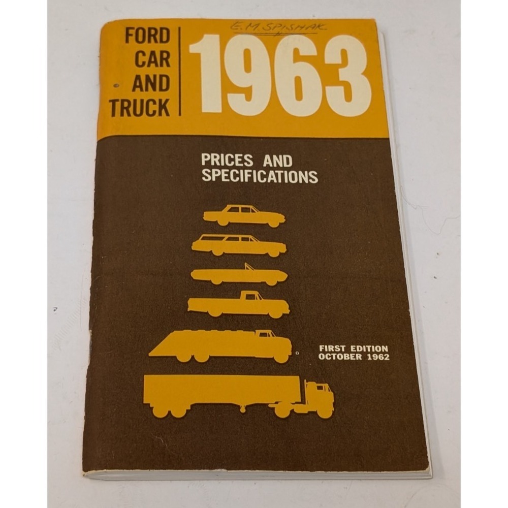 1963 Ford Car And Truck Prices And Specifications Dealer Manual Vintage 1960s